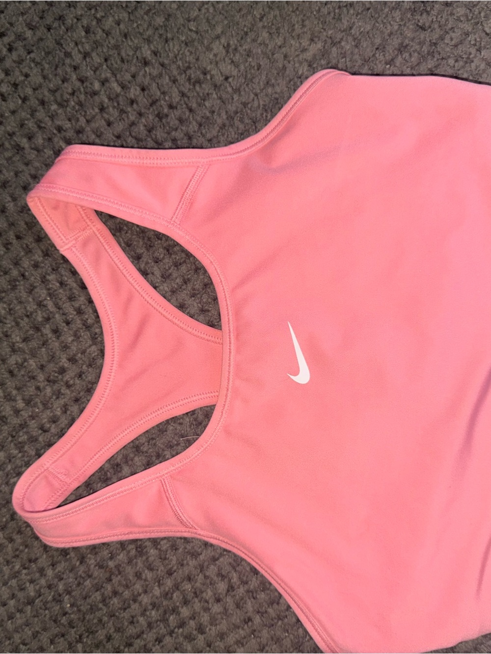 Nike Pink Performance Sports Bra with White Swoosh